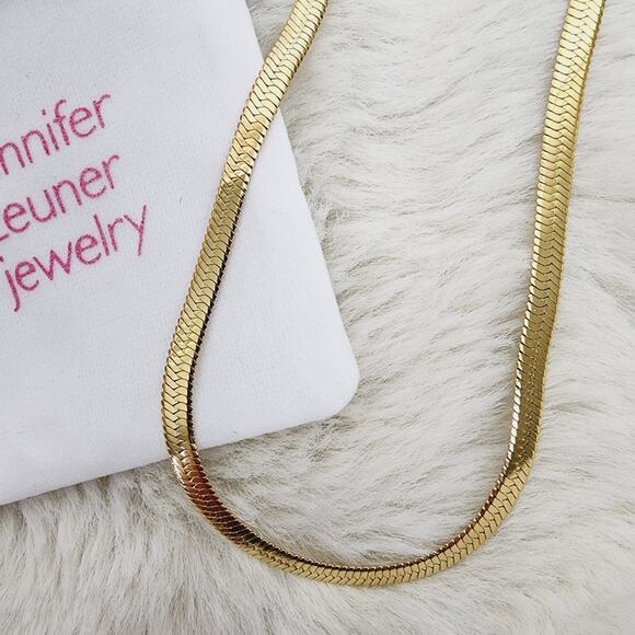 NWT Jennifer Zeuner Hamilton Snake Chain Necklace 14K Gold Plated Vermeil - Picture 5 of 9